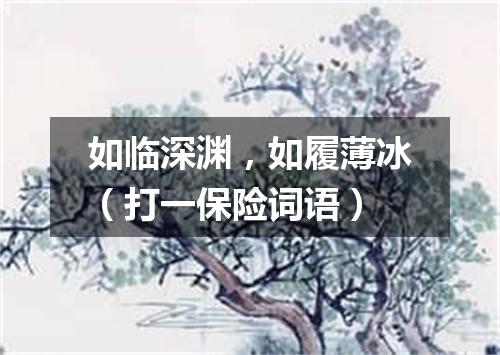如临深渊，如履薄冰（打一保险词语）