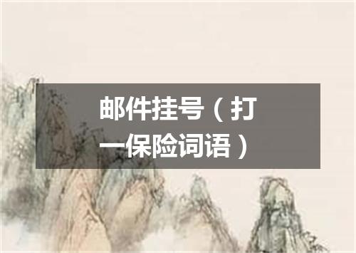 邮件挂号（打一保险词语）