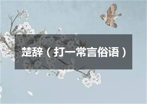楚辞（打一常言俗语）