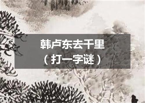 韩卢东去千里（打一字谜）
