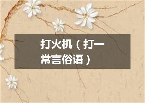 打火机（打一常言俗语）