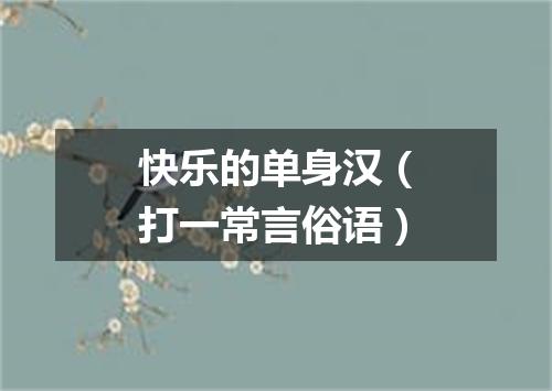 快乐的单身汉（打一常言俗语）
