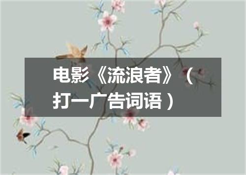 电影《流浪者》（打一广告词语）