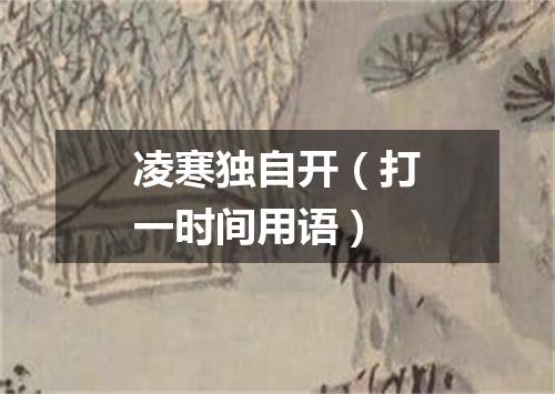 凌寒独自开（打一时间用语）
