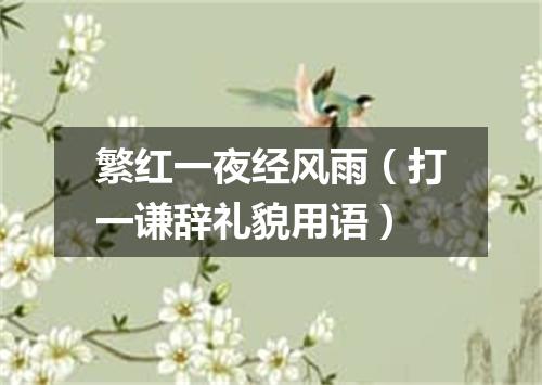 繁红一夜经风雨（打一谦辞礼貌用语）