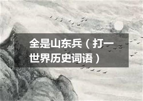 全是山东兵（打一世界历史词语）