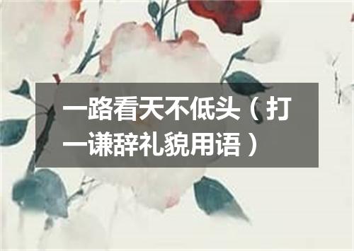 一路看天不低头（打一谦辞礼貌用语）