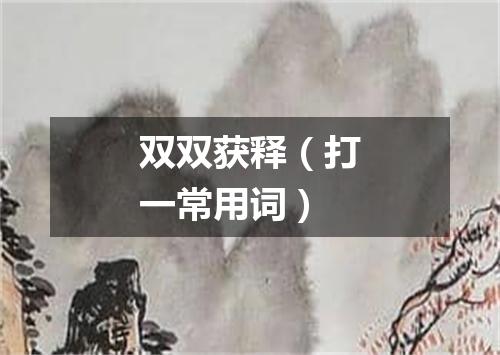 双双获释（打一常用词）