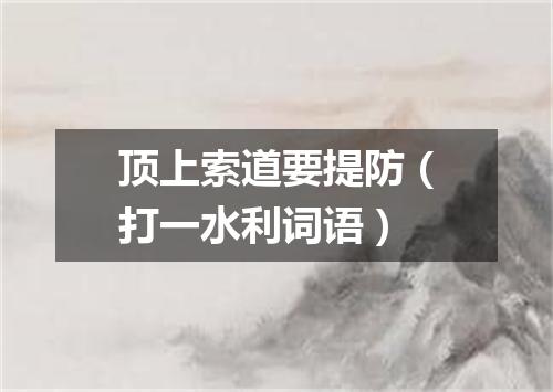 顶上索道要提防（打一水利词语）