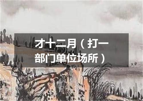 才十二月（打一部门单位场所）