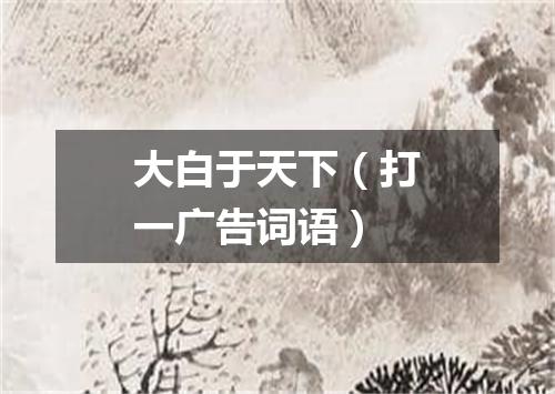 大白于天下（打一广告词语）