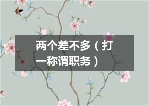 两个差不多（打一称谓职务）