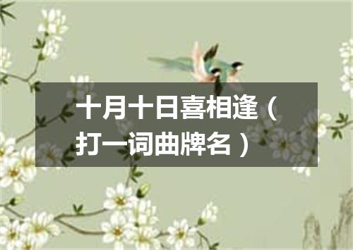 十月十日喜相逢（打一词曲牌名）