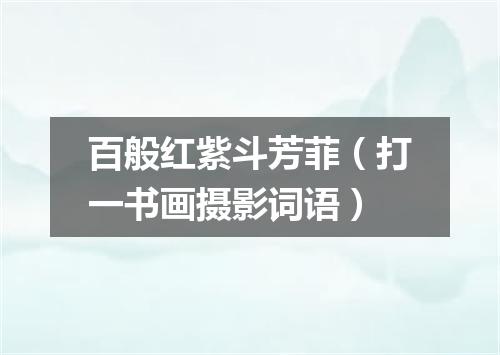 百般红紫斗芳菲（打一书画摄影词语）