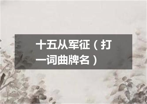十五从军征（打一词曲牌名）