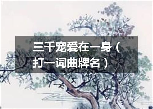 三千宠爱在一身（打一词曲牌名）