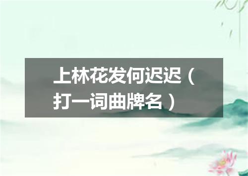 上林花发何迟迟（打一词曲牌名）