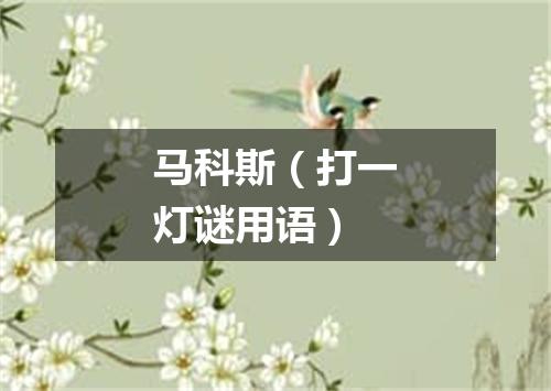 马科斯（打一灯谜用语）
