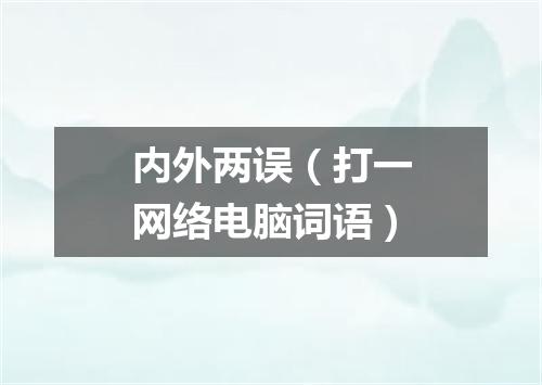 内外两误（打一网络电脑词语）