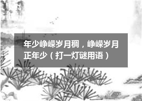 年少峥嵘岁月稠，峥嵘岁月正年少（打一灯谜用语）