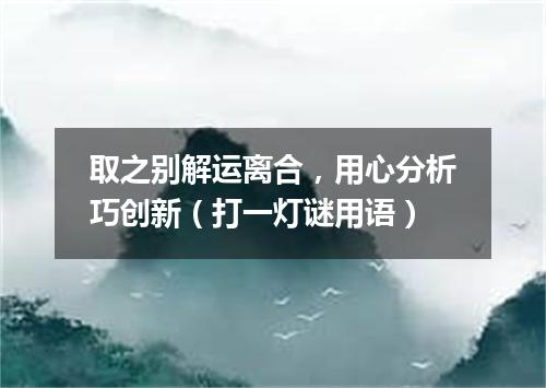 取之别解运离合，用心分析巧创新（打一灯谜用语）