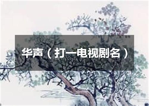 华声（打一电视剧名）