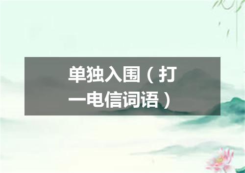 单独入围（打一电信词语）