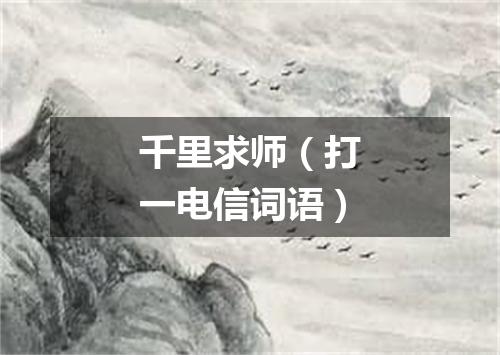 千里求师（打一电信词语）