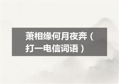 萧相缘何月夜奔（打一电信词语）