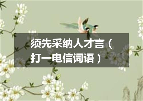 须先采纳人才言（打一电信词语）