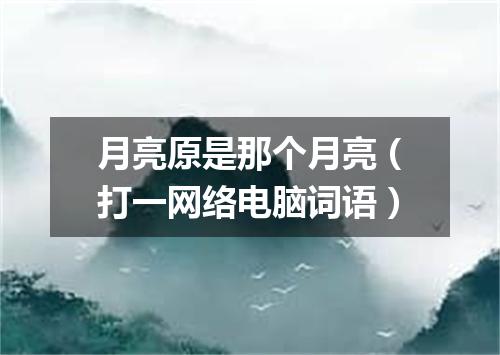 月亮原是那个月亮（打一网络电脑词语）
