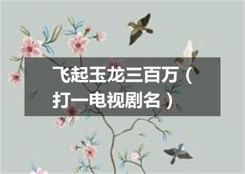 飞起玉龙三百万（打一电视剧名）