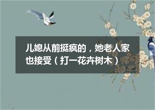 儿媳从前挺疯的，她老人家也接受（打一花卉树木）