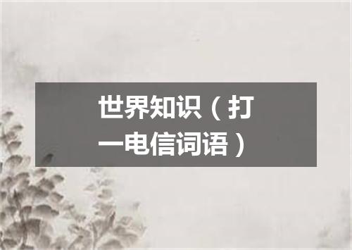 世界知识（打一电信词语）