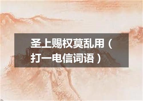 圣上赐权莫乱用（打一电信词语）