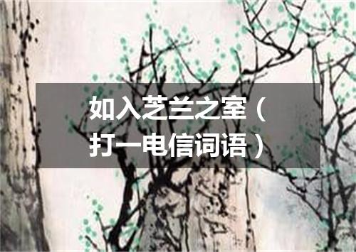 如入芝兰之室（打一电信词语）