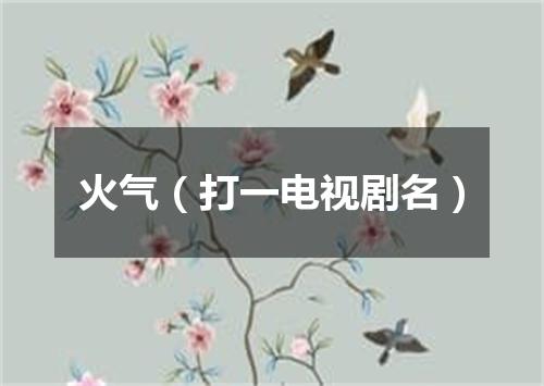 火气（打一电视剧名）