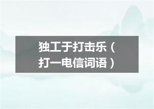 独工于打击乐（打一电信词语）