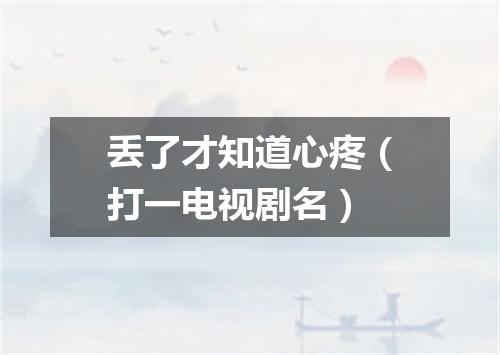 丢了才知道心疼（打一电视剧名）