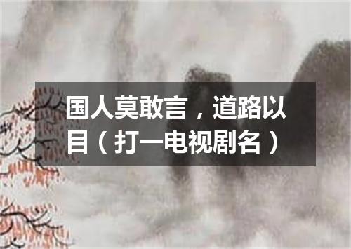 国人莫敢言，道路以目（打一电视剧名）