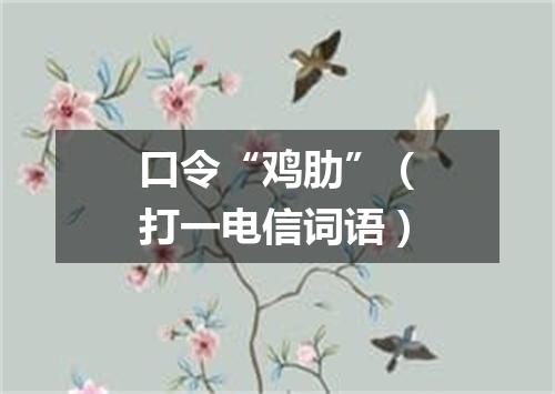 口令“鸡肋”（打一电信词语）