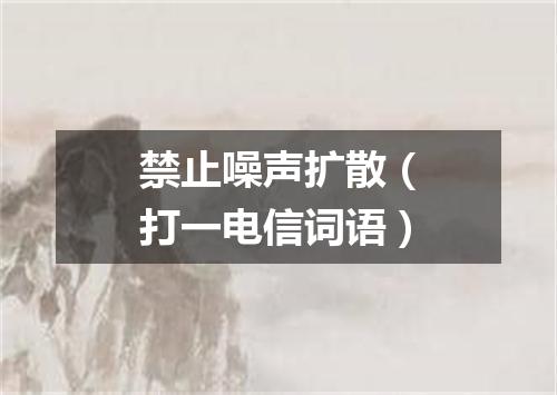 禁止噪声扩散（打一电信词语）