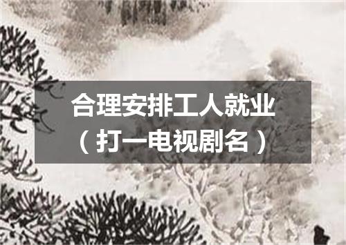 合理安排工人就业（打一电视剧名）