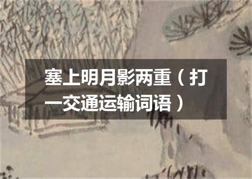 塞上明月影两重（打一交通运输词语）