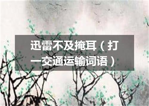 迅雷不及掩耳（打一交通运输词语）
