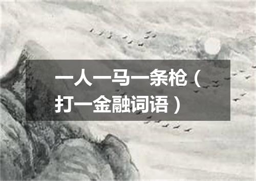 一人一马一条枪（打一金融词语）