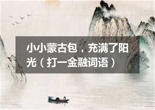小小蒙古包，充满了阳光（打一金融词语）
