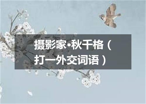 摄影家·秋千格（打一外交词语）