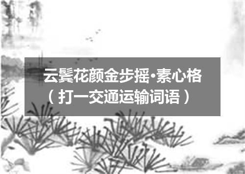 云鬓花颜金步摇·素心格（打一交通运输词语）