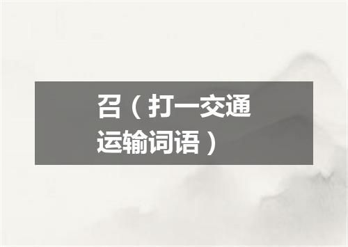 召（打一交通运输词语）
